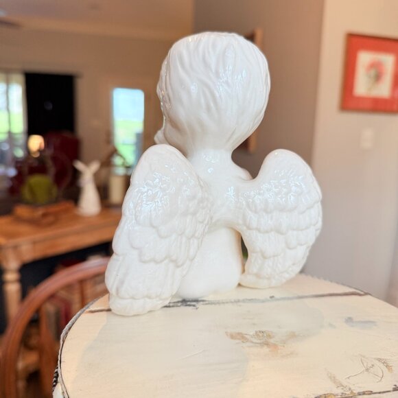 Vintage Shelf Sitting Thumb Sucking Angel Baby Cherub Sits Anywhere - Picture 8 of 16